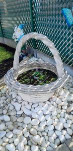 Grote zware bloemenkorf, Ophalen