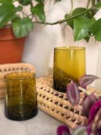 Set of HandBlown Moroccan Amber Glasses Tumbler with Bubbles, Maison & Meubles, Cuisine | Vaisselle, Neuf, Verre ou Verres, Enlèvement ou Envoi