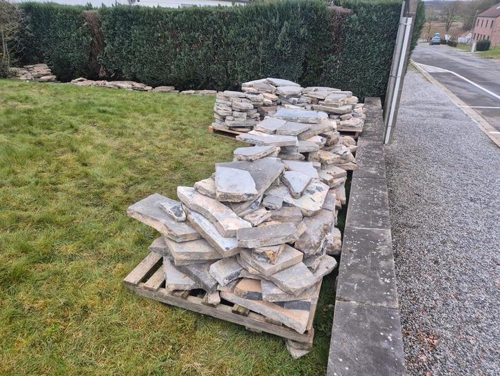 Cassons en pierre bleue 60m², Tuin en Terras, Tegels en Klinkers