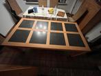 Bruine houten eettafel met natuursteen, Ophalen, Nieuw