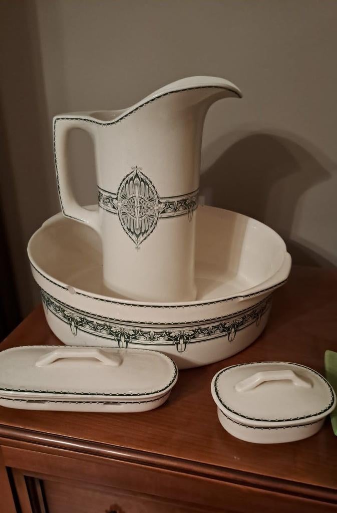 vintage lampetset Petrus Regout, Antiek en Kunst, Antiek | Keramiek en Aardewerk, Ophalen