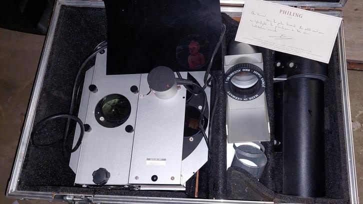 Jörns dia projector set + Philing + flightcase+ extras, Audio, Tv en Foto, Beamer-accessoires, Ophalen