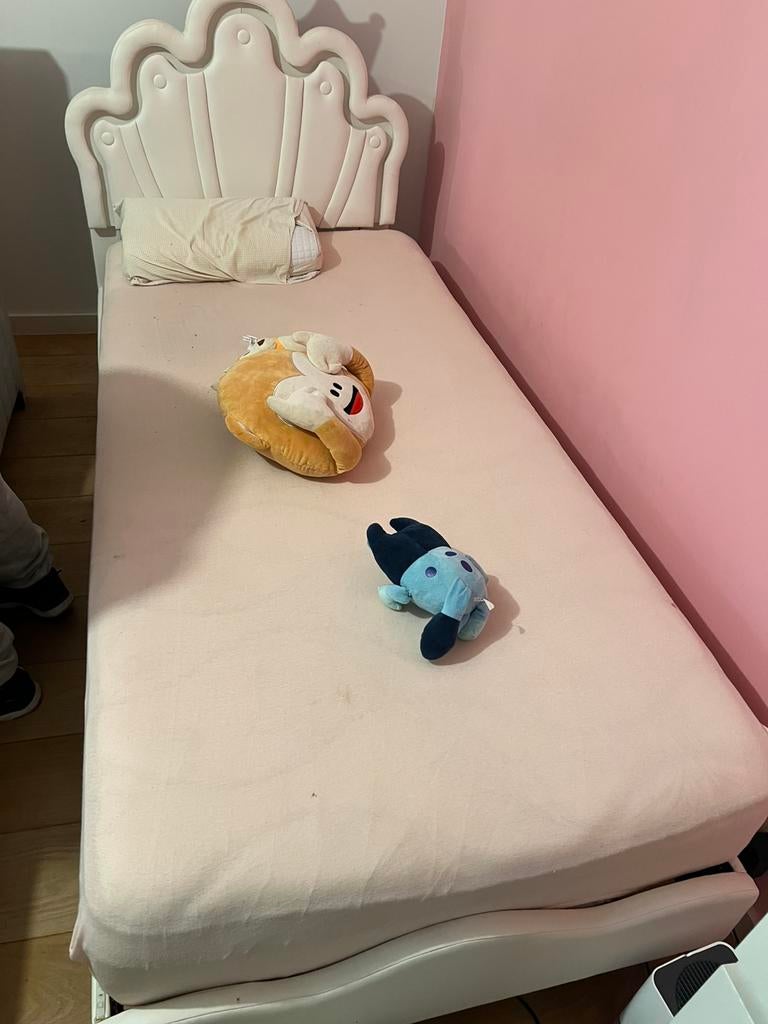 Lit pour fille, 90 cm, Beige, Une personne, Enlèvement