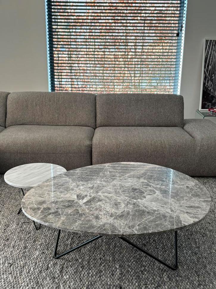 Salontafel modern steen / staal Furnified, Maison & Meubles, Tables | Tables de salon, Neuf, Enlèvement