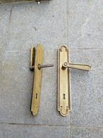 4 paar deurklinken in zware messing - vintage, Doe-het-zelf en Bouw, Ophalen, Zo goed als nieuw, Koper of Messing, Klink of Kruk