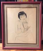 Dessin original d'Adrien Dupagne portrait au crayon, Antiquités & Art, Enlèvement