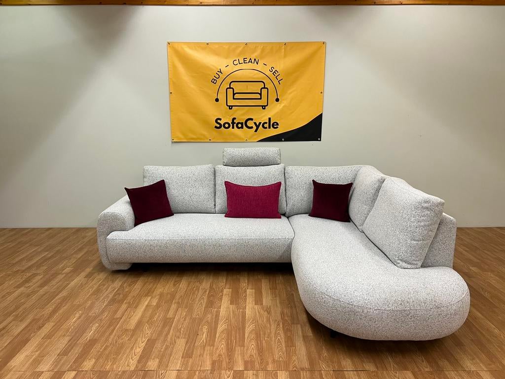 Nieuwe Bouclé Hoekzetel - SofaCycle - Levering, Huis en Inrichting, Zetels | Voetbanken en poefs, Zo goed als nieuw, Stof, Ophalen of Verzenden