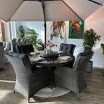 Tuinset Wicker — Incl. 4 stoelen & Draaiplateau ZGAN, Tuin en Terras, 4 zitplaatsen, Ophalen of Verzenden, Zo goed als nieuw, Wicker