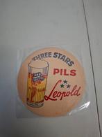 Ancien tapis à bière trois étoiles Leopold, Enlèvement ou Envoi