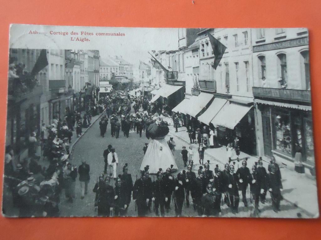 Ath Cortège des Fêtes communales L' Aigle, Collections, Cartes postales | Belgique, Enlèvement ou Envoi, Avant 1920, Affranchie