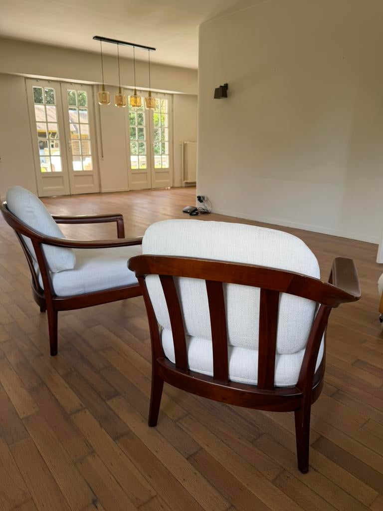 Vintage Scandinavische design stoelen – mid-century stijl, Ophalen, Zo goed als nieuw