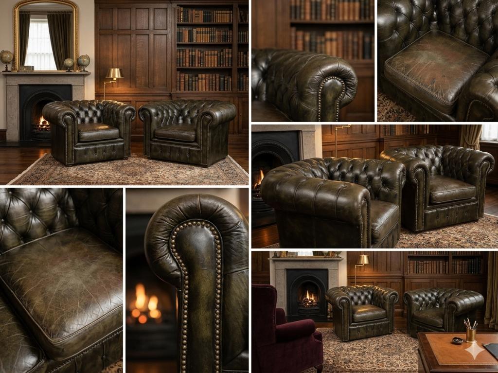 Fauteuils Chesterfield Anglais British, Antiquités & Art, Antiquités | Meubles | Chaises & Canapés, Enlèvement