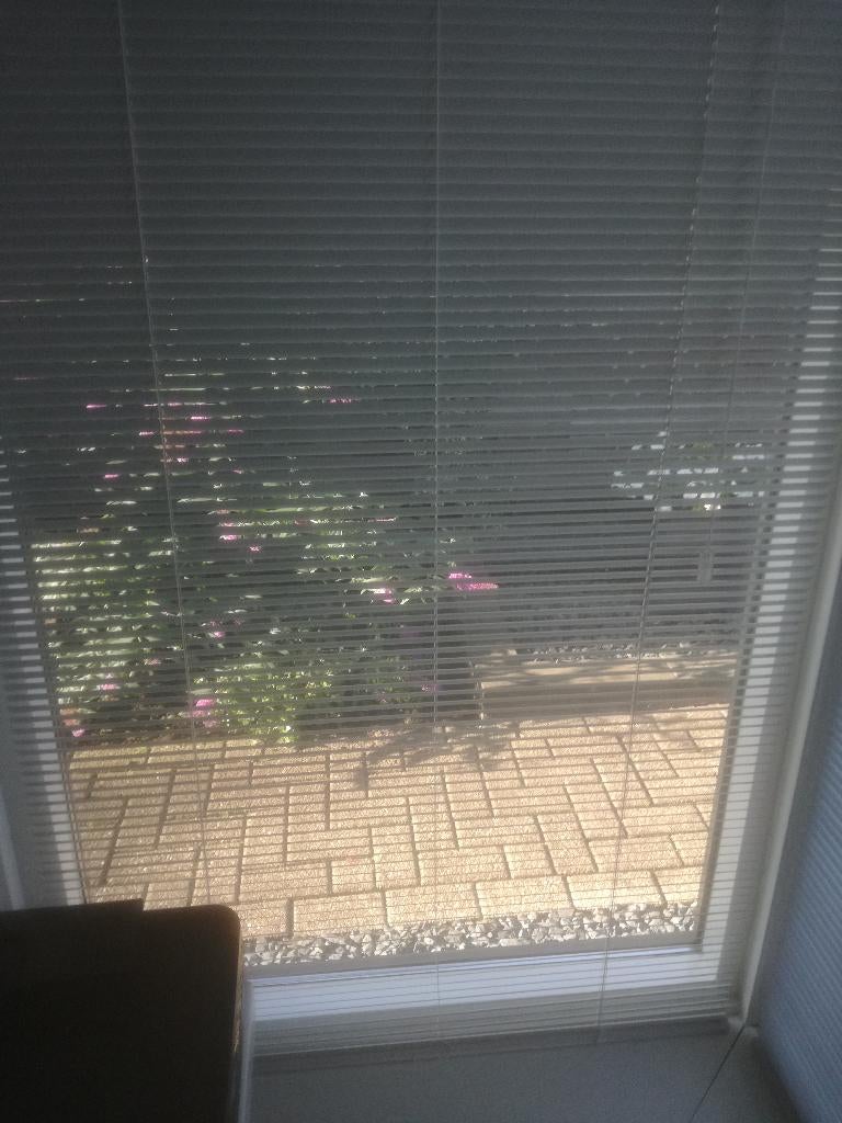 JALOEZIEEN (10 hor. + 1 vert.) 25 mm, diverse afmetingen!, 100 tot 150 cm, Verzenden, Wit, Zo goed als nieuw