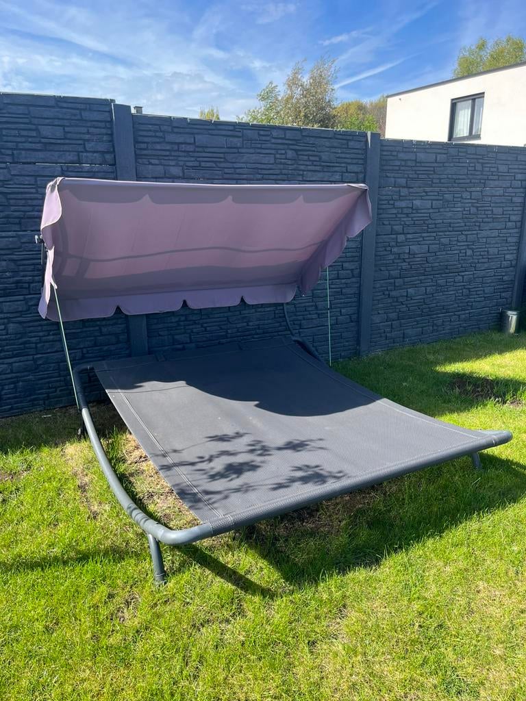 Ligbed voor tuin + gratis matras,, Enlèvement, Comme neuf