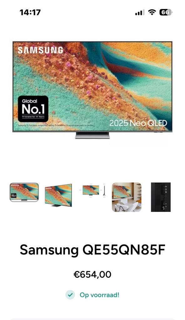 Nieuwe Samsung Tv Qled QN85F / 55 inch, Audio, Tv en Foto, Televisies, Nieuw, QLED, 100 cm of meer, Samsung, Smart TV, Ophalen