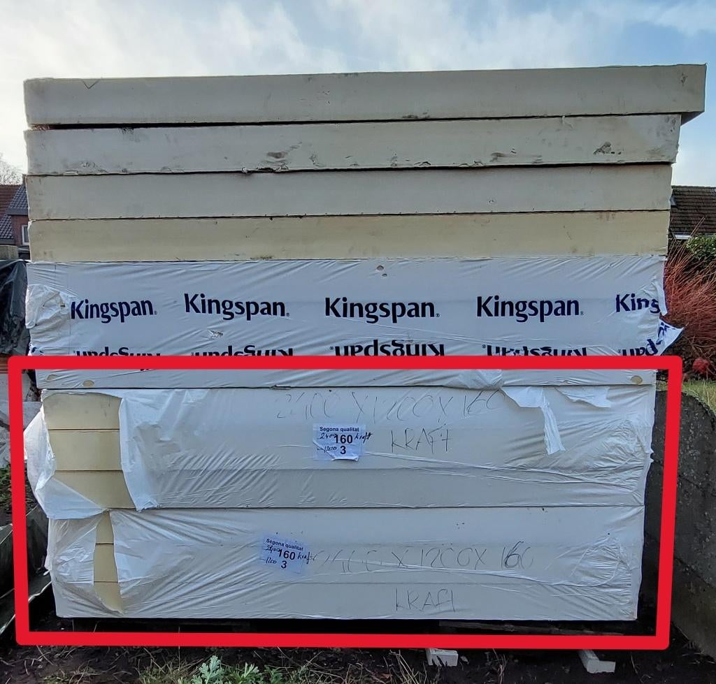 PIR isolatie 16cm, Isolation de toiture, Enlèvement, Mousse rigide (PIR), 12 cm ou plus