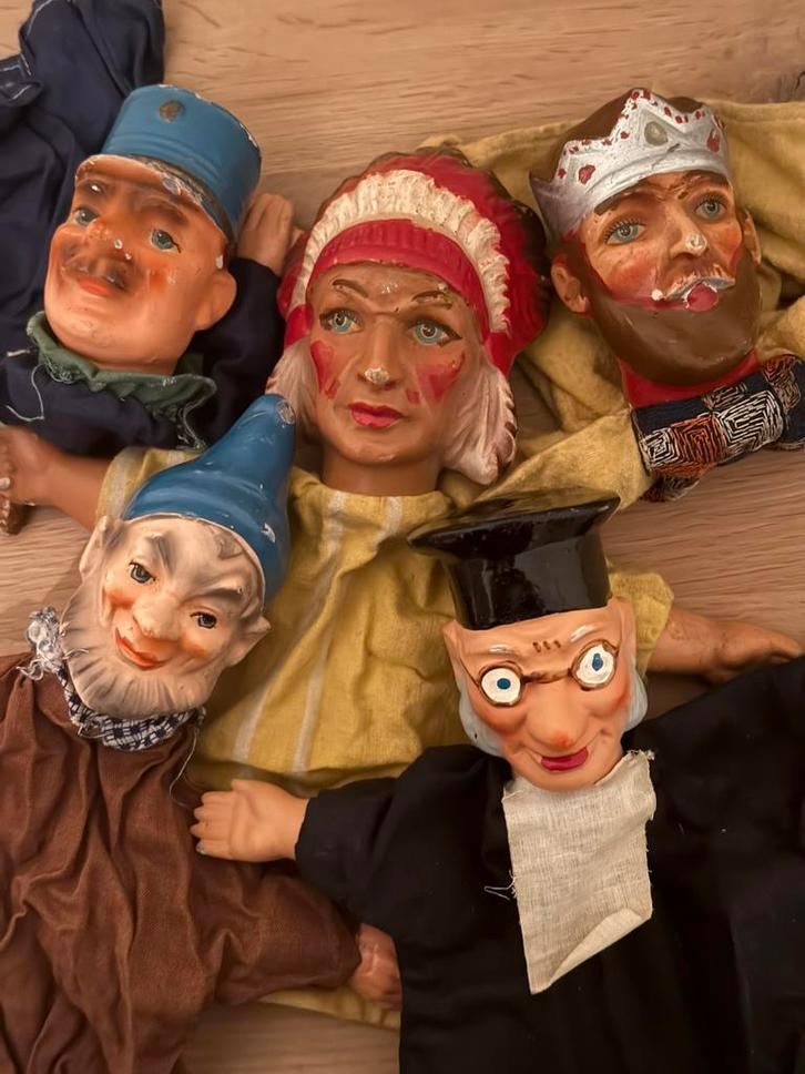 5 poppenkastpoppen, Antiek en Kunst, Antiek | Speelgoed, Ophalen of Verzenden