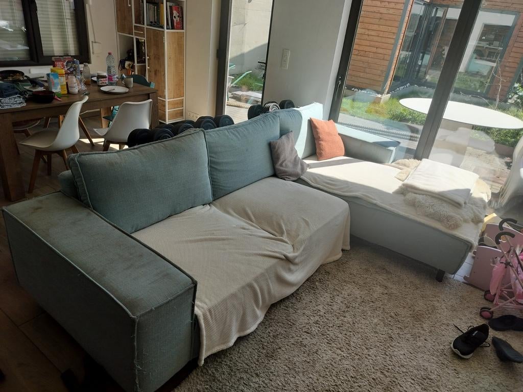 5 zits zetel, Huis en Inrichting, Ophalen, Gebruikt, Stof