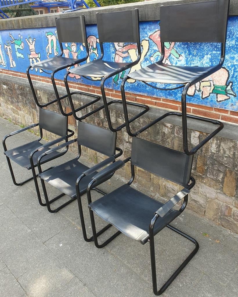 6x vintage stoelen marcel breuer stijl setprijs, Ophalen