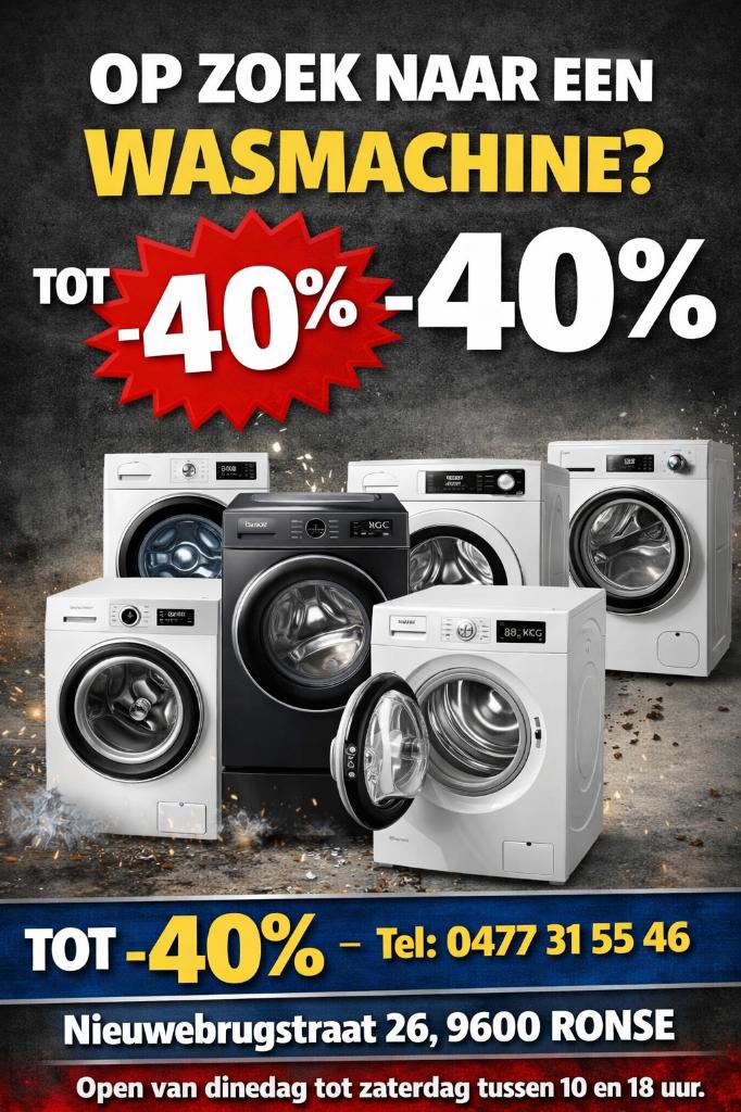 machine à laver neuve jusqu'à -40 %, Enlèvement, Neuf