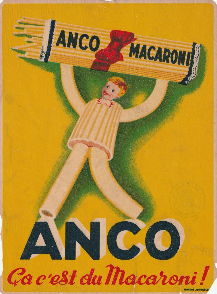 oude reclame Anco macaroni, Verzamelen, Ophalen of Verzenden, Gebruikt, Overige typen