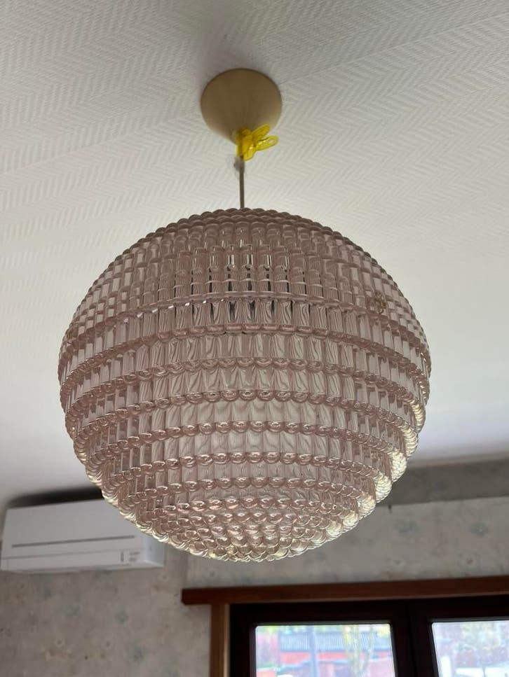 Lustres vintage, Maison & Meubles, Lampes | Suspensions, Utilisé, 50 à 75 cm, Verre, Synthétique, Métal, Enlèvement