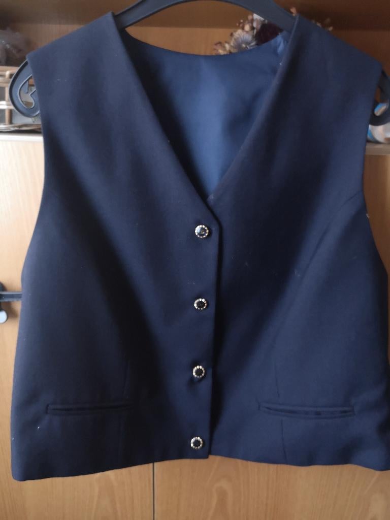Donkerblauw vestje L, Kleding | Dames, Ophalen of Verzenden