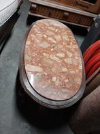 Marmeren tafeltje, Huis en Inrichting, Tafels | Salontafels, Ophalen, Gebruikt, 100 tot 150 cm, Eikenhout