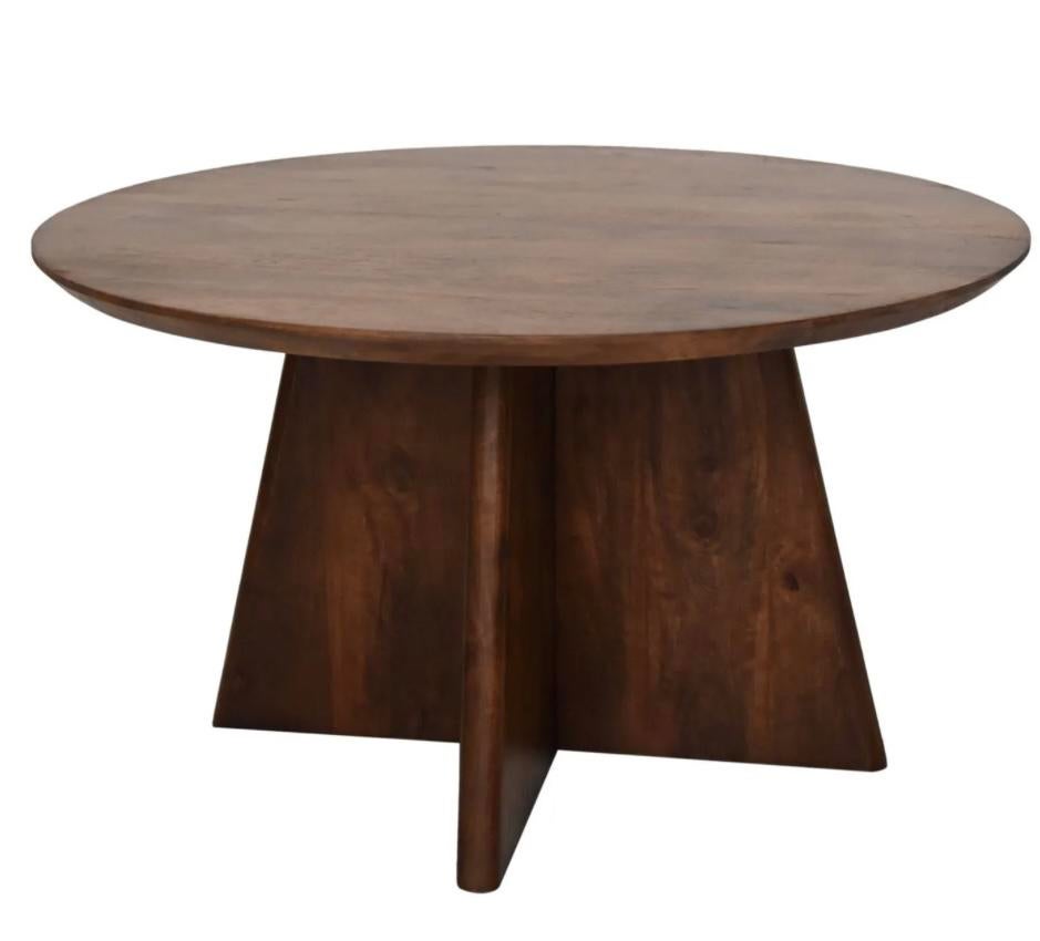Nieuwe ronde salontafel kruispoot HSM collectie, Ophalen, Nieuw, Bruin, Hout