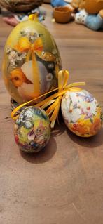 Paasdecotatie eieren grootste 10 cm,kleinste 5 cm, nestje,an, Diversen, Ophalen