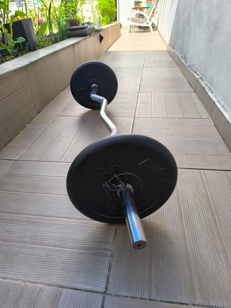 BARRE Z 1.20m 30mm de 6.5kg avec 2 disques de 10kg, Sports & Fitness