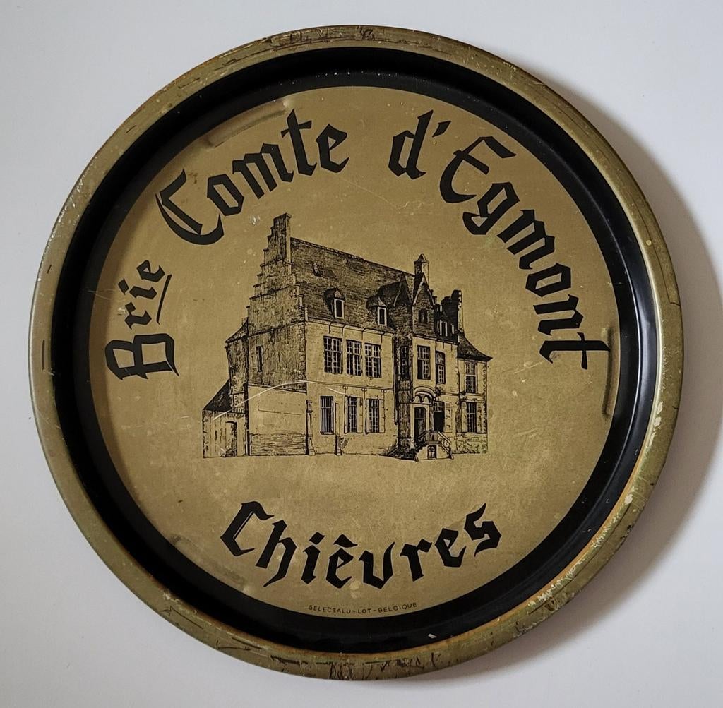 Assiette en fer blanc de Chièvres., Collections, Marques de bière, Enlèvement ou Envoi
