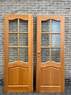 Eiken dubbele deuren, Doe-het-zelf en Bouw, Deuren en Vliegenramen, Ophalen, Gebruikt, 120 cm of meer, Binnendeur