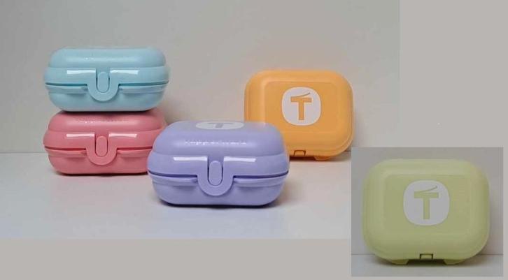 Tupperware™ « Snackbox small Set - Big T » 5 dozen, Huis en Inrichting, Keuken | Tupperware, Nieuw, Bus of Trommel, Blauw, Geel