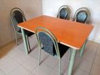 Keukentafel - eettafel met 4 stoelen - in prima staat ️, Metaal, Rechthoekig, Vier personen, Zo goed als nieuw