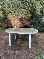 Gratis witte tuintafel uit kunststof, Jardin & Terrasse, Tables de jardin, Enlèvement, Utilisé, Ovale, Synthétique