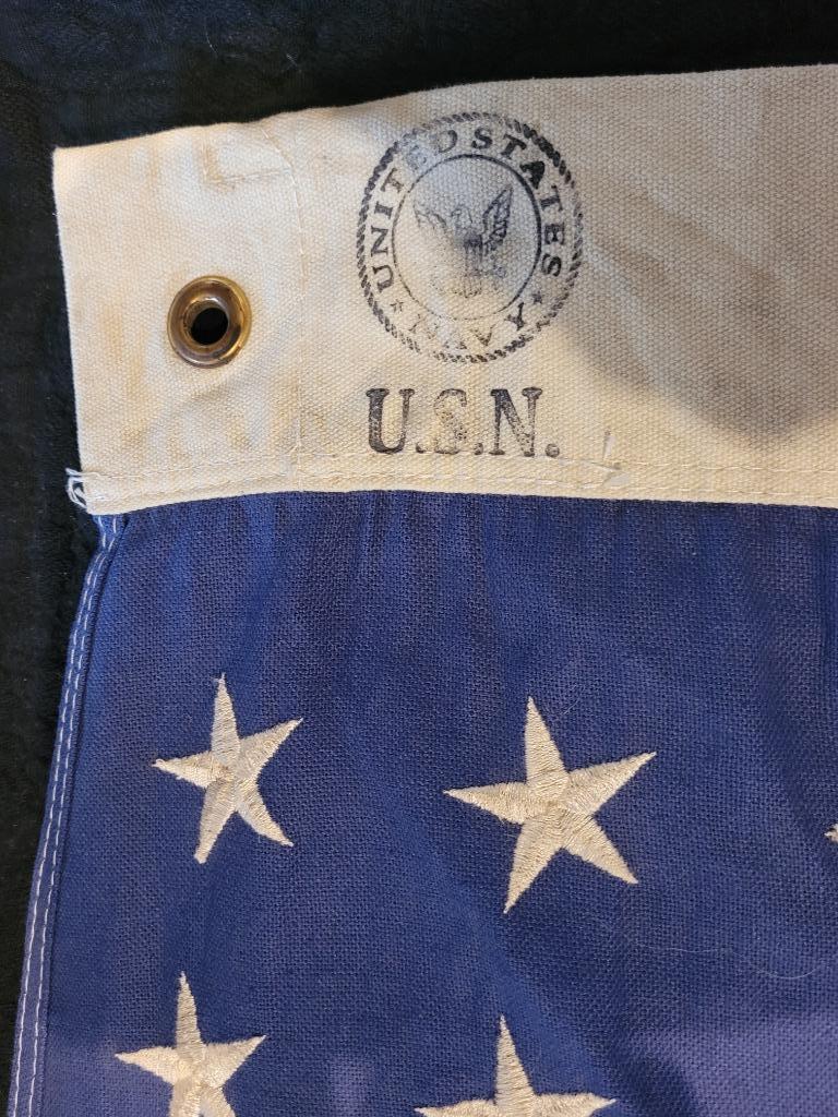 ② grand drapeau militaire USA 1943 USN norfolk collection — Drapeaux &  Banderoles — 2ememain
