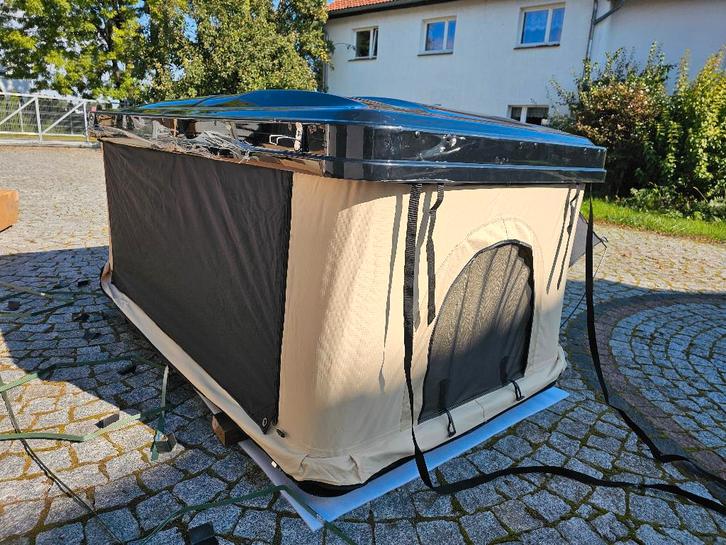 Daktent Khaki voor autodakdrager verhoogd, robuust PC/ABS, Caravans en Kamperen, Tenten, tot en met 2, Nieuw, Verzenden