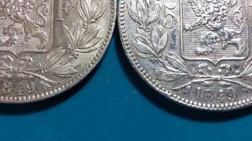 België 5 frank zilver Leopold I 1849 - kleine 9 en grote 9 beschikbaar voor biedingen