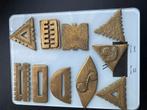 10 poids géométriques en laiton doré s17, Antiquités & Art, Enlèvement ou Envoi, Bronze