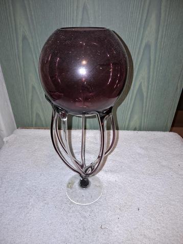 oude glazen siervaas-kelk, jaren 1980 beschikbaar voor biedingen