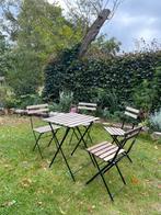 Bistroset tuinset tafel met 4 stoelen, Ophalen, 4 zitplaatsen, Zo goed als nieuw, Stoel