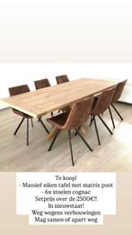 Massief eiken tafel met stoelen, Enlèvement, Comme neuf