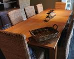 Eettafel met 6 stoelen, 150 tot 200 cm, Teakhout, Ophalen of Verzenden, Zo goed als nieuw