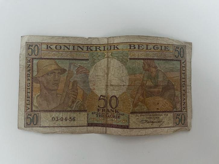 50 Francs - 1956, Postzegels en Munten, Munten en Bankbiljetten | Verzamelingen, Bankbiljetten, Ophalen