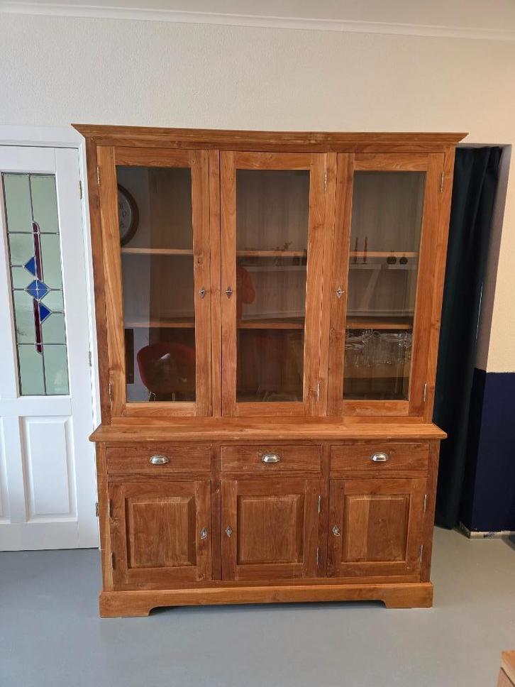 Teakhouten buffetkast, Huis en Inrichting, Kasten | Buffetkasten, Gebruikt, 150 tot 200 cm, 150 tot 200 cm, 25 tot 50 cm, Met lade(s)