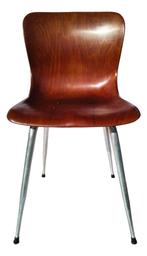 Set van 4 Vintage Pagholz Pagwood stoelen 1960 in excellen, Huis en Inrichting, Stoelen, Ophalen, Bruin, Vintage, Zo goed als nieuw