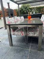 RVS stoelen en tafel met granieten blad, Tuin en Terras, Tuintafels, Ophalen, Zo goed als nieuw, Rvs