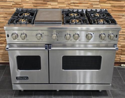 🔥 Réchaud Viking de luxe 120 cm en acier inoxydable 2 fours, Electroménager, Cuisinières, Comme neuf, Autoportant, 5 zones de cuisson ou plus