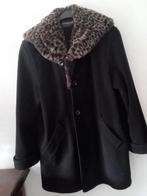 Menuetto zwart jas mantel (cashmère/wol) nepbont kraag , L, Kleding | Dames, Menuetto, Zwart, Maat 42/44 (L), Ophalen of Verzenden